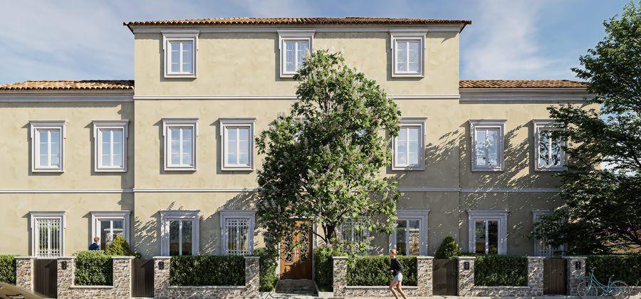 Borgo Villa Nemec, il fronte su strada