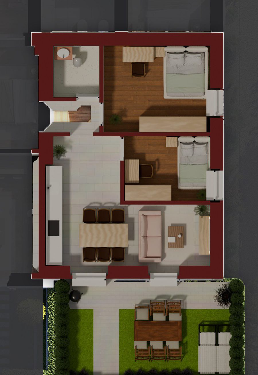 Residenza A, planimetria 3d
