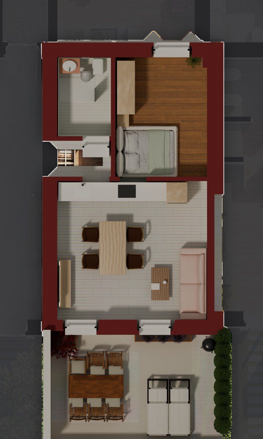 Residenza B, planimetria 3d