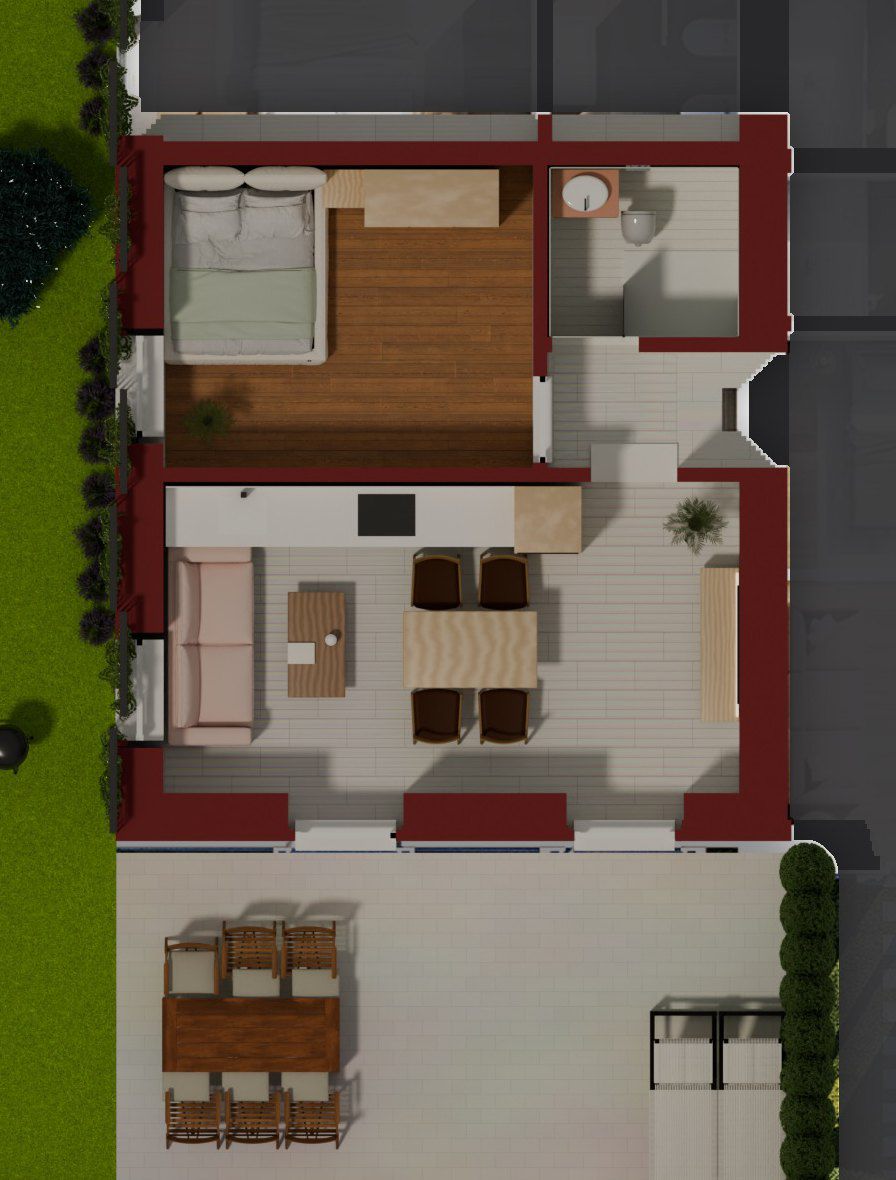 Residenza D, planimetria 3d