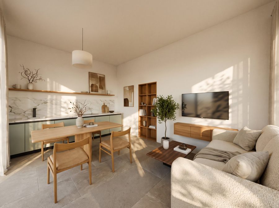 Residenza E, soggiorno