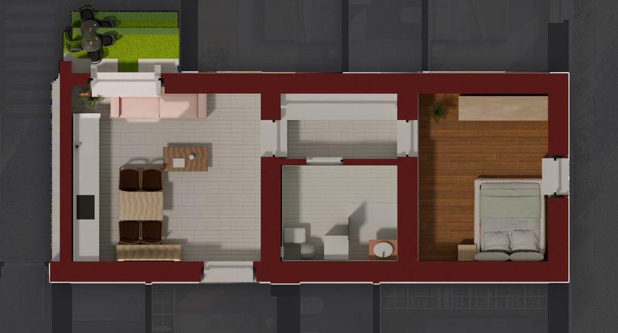 Residenza F, planimetria 3d