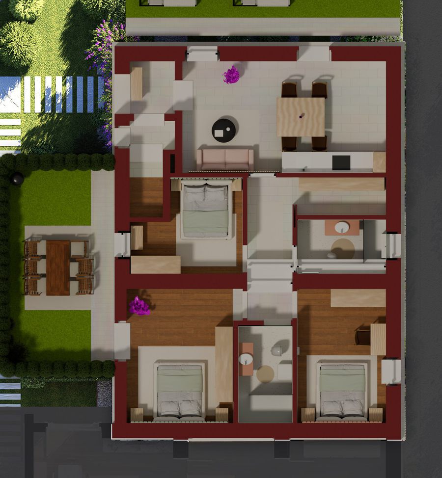 Residenza G, planimetria 3d