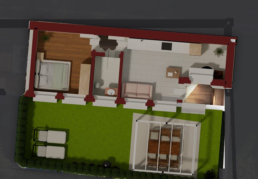 Residenza I, planimetria 3d