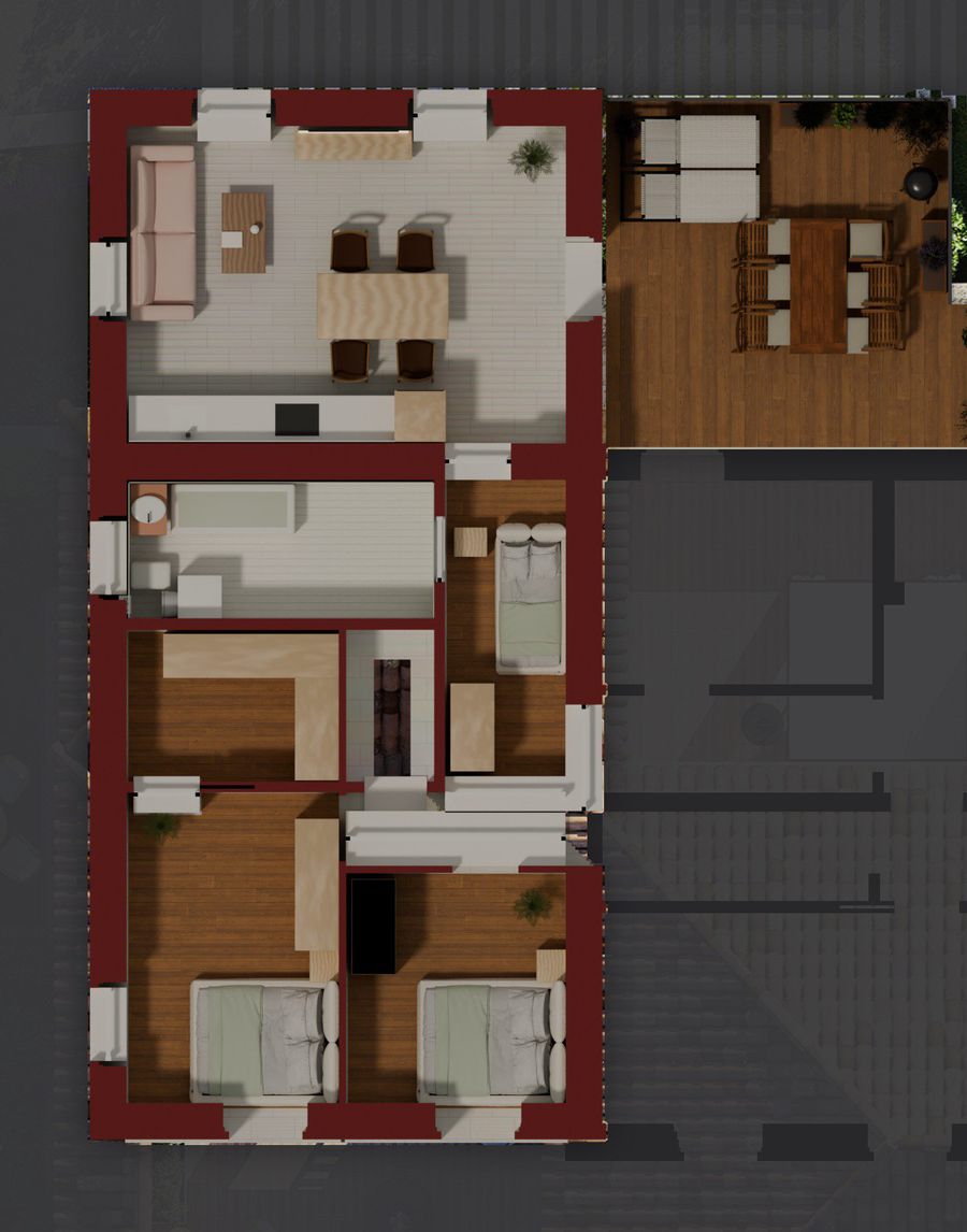 Residenza L, planimetria 3d