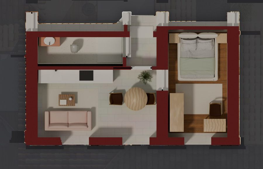 Residenza M, planimetria 3d