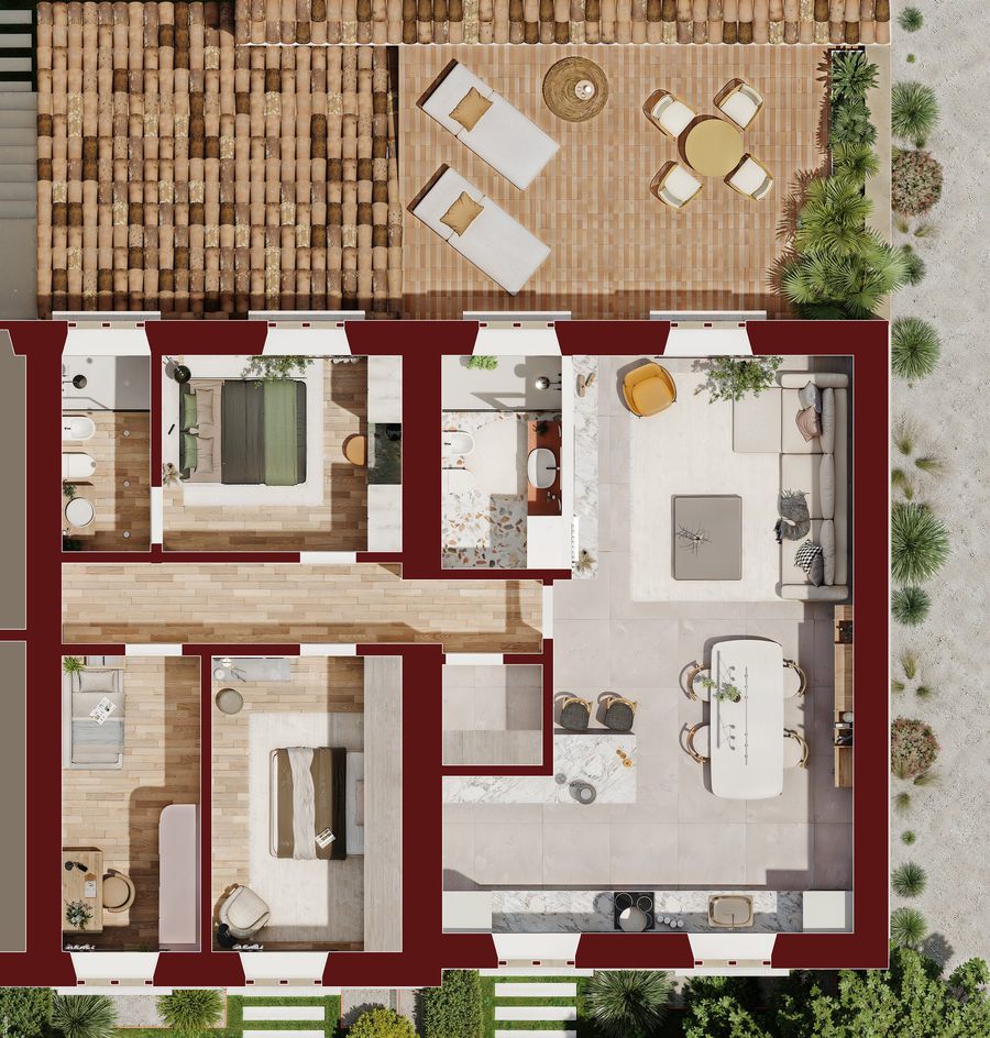 Residenza N, planimetria 3d