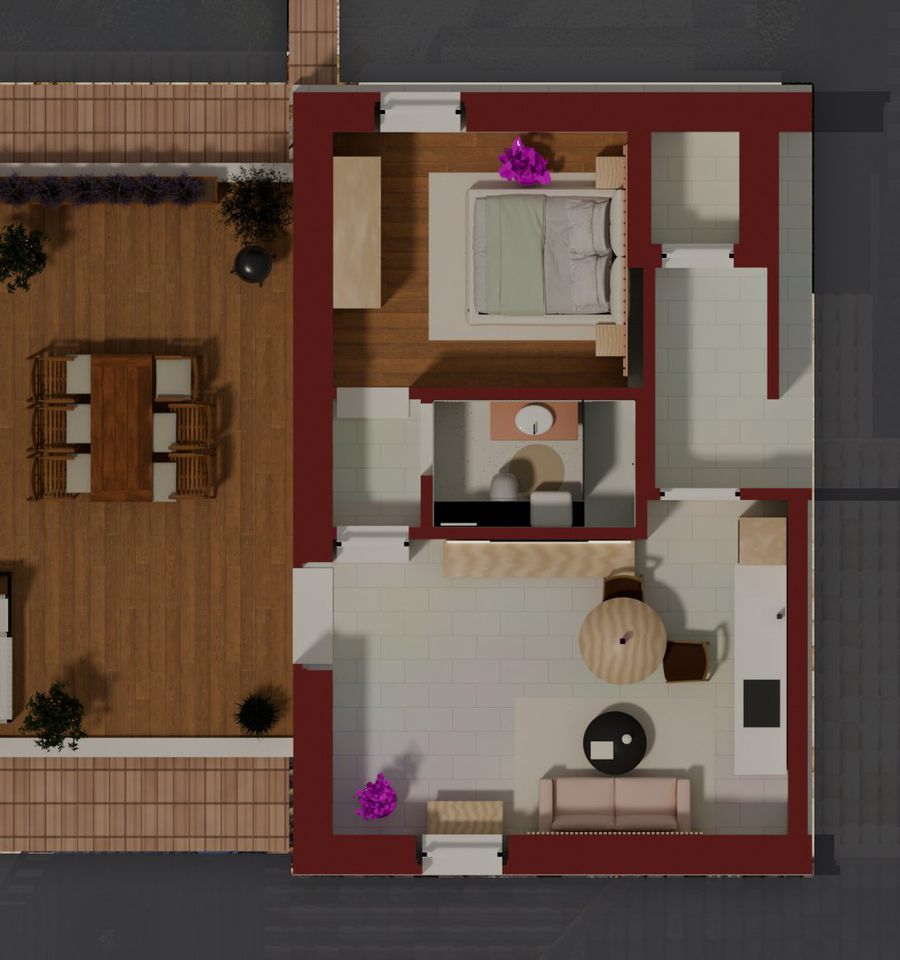 Residenza O, planimetria 3d