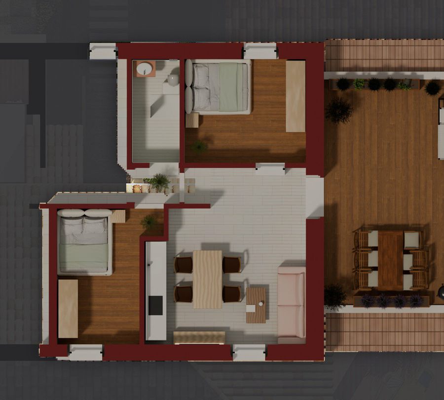Residenza P, planimetria 3d